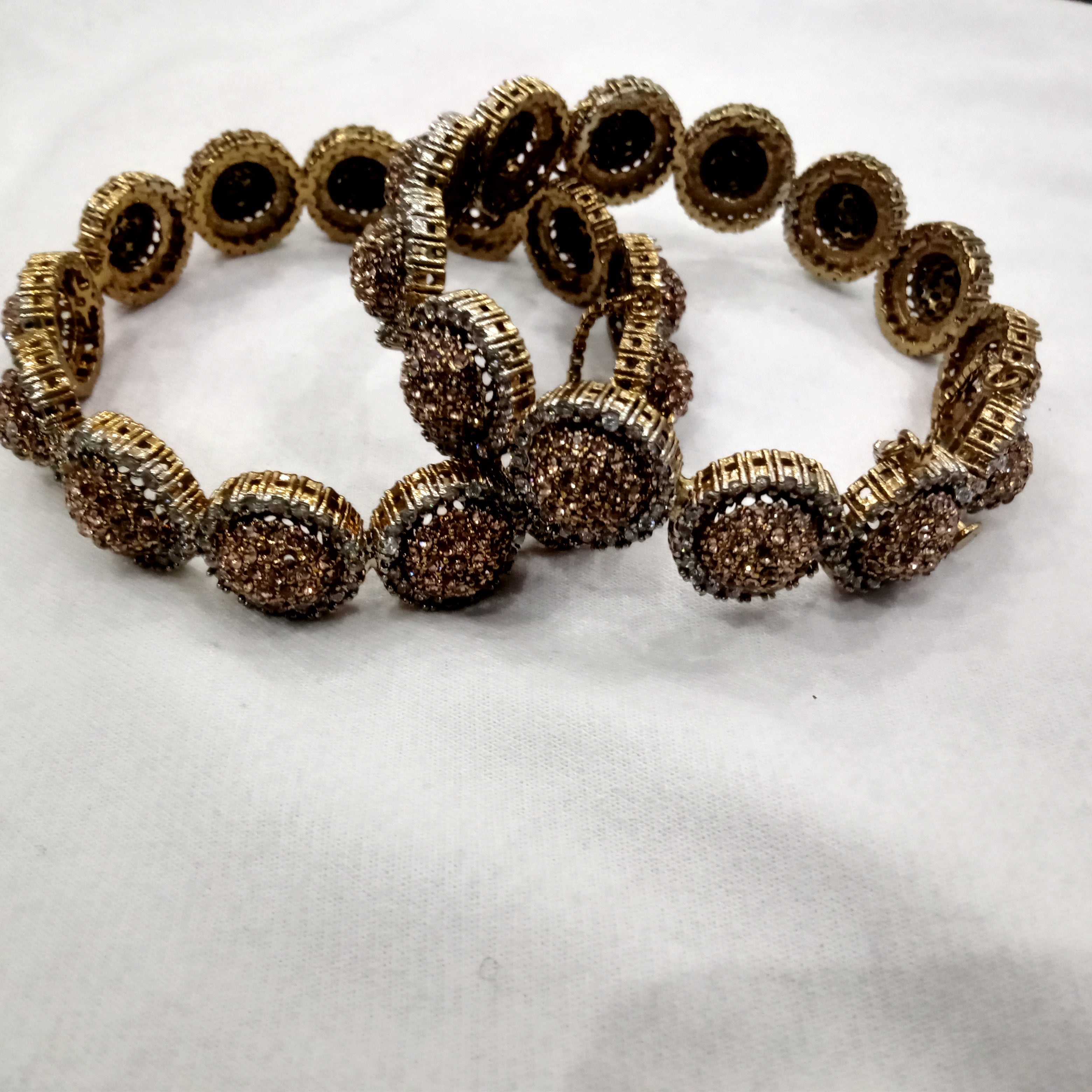Champagne Sparkle Vintage-Style Handcrafted Bracelets