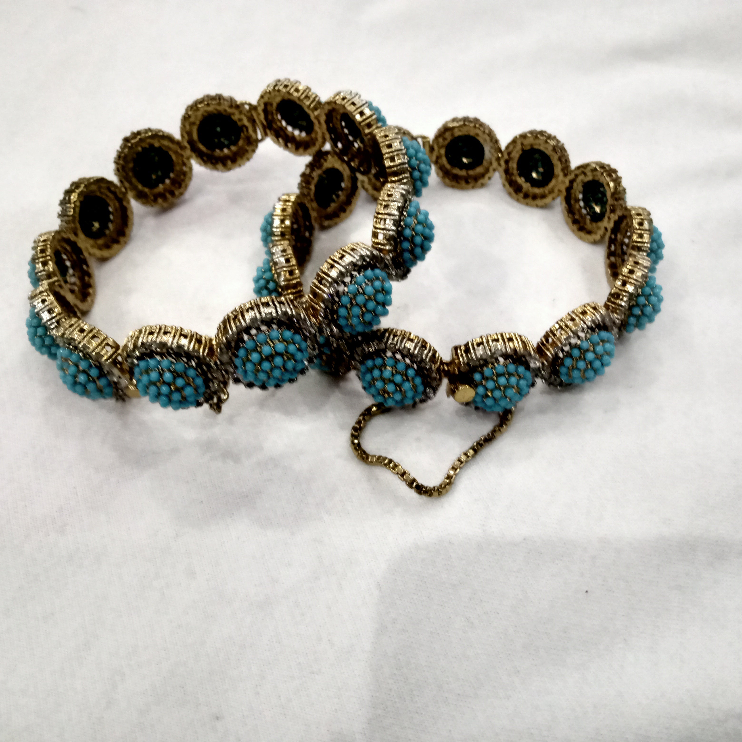 Artisan Filigree Turquoise & Rhinestone Statement Jewelry