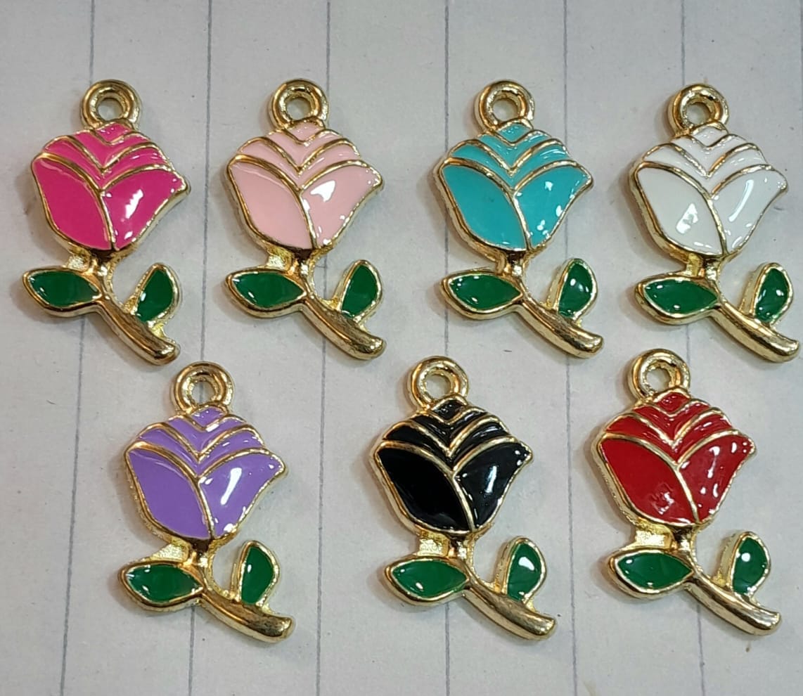 Rose Shape Decorative Metal Buttons – Colorful Enamel Sewing Buttons